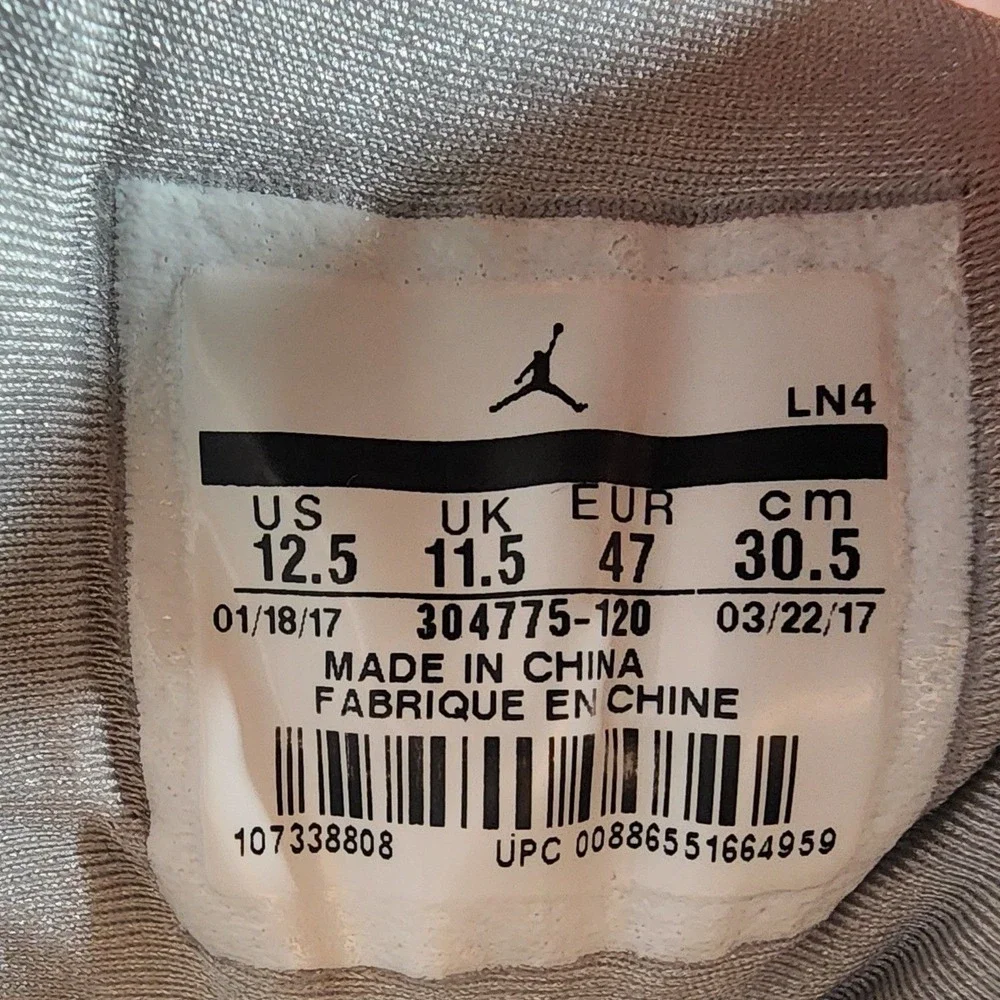 Air Jordan 7 Retro Mens 12.5 Pure Money Pure Platinum White Silver 304775-120